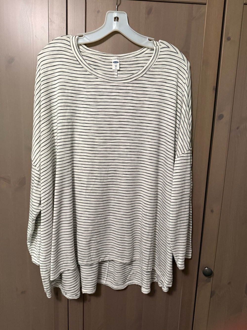 Old Navy Luxe Slub-Knit Tee, Cream/Black
